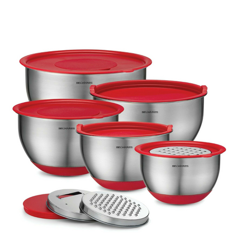 Belwares Stainless Steel Nesting Mixing Bowl Set with (13 Pieces)