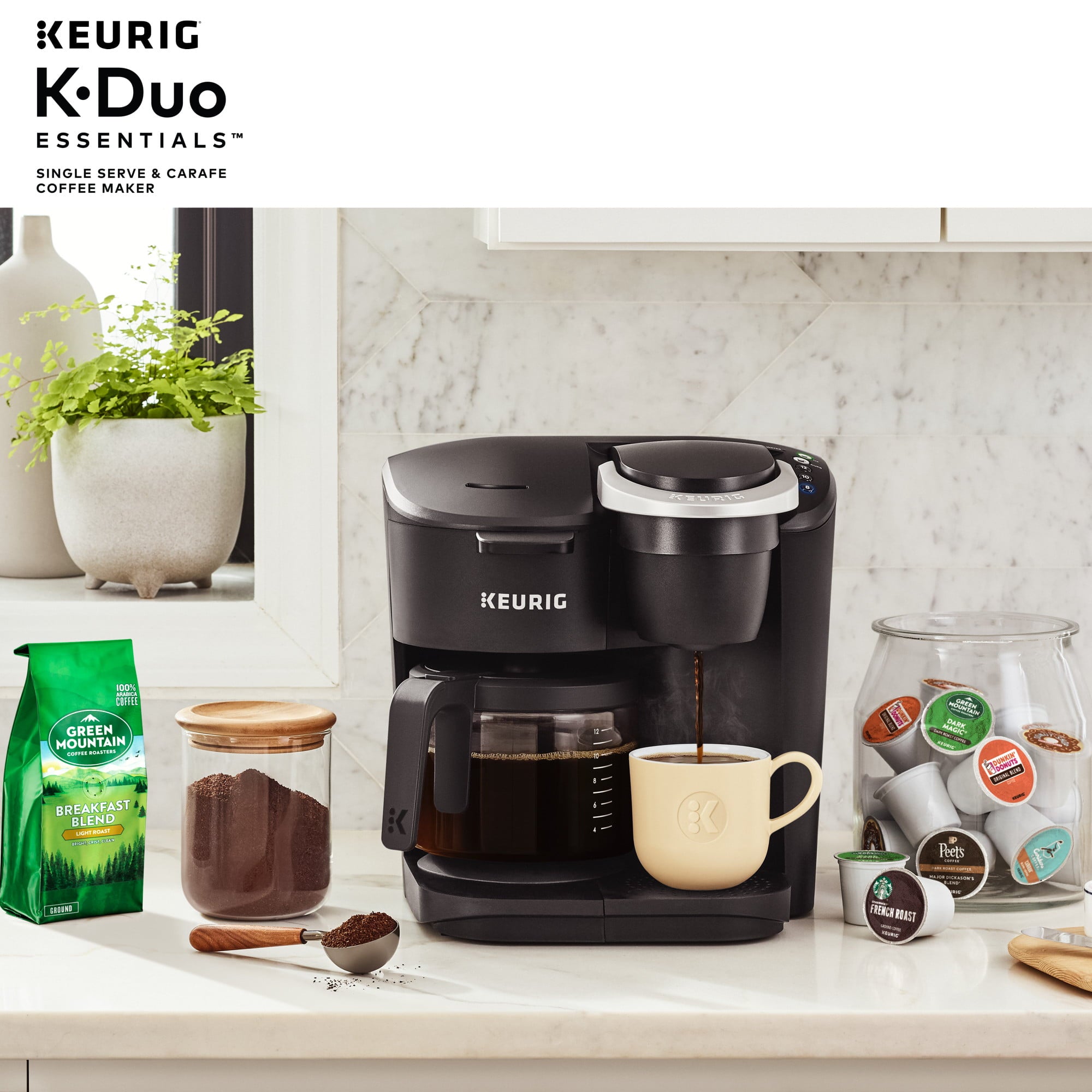 Keurig K-Duo Essentials Single Serve K-Cup Pod & Carafe Coffee Maker, Black