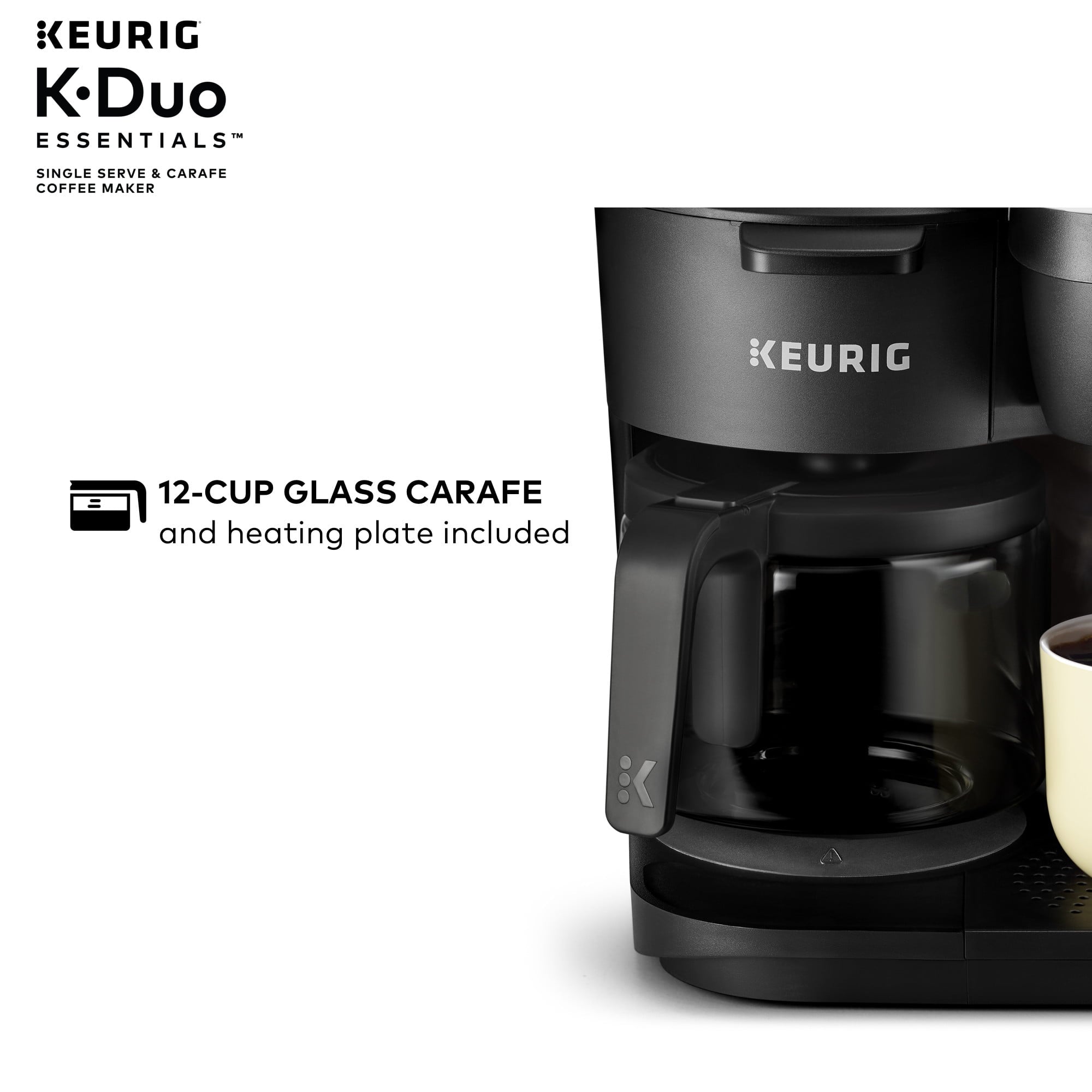 Keurig K-Duo Essentials Single Serve K-Cup Pod & Carafe Coffee Maker, Black