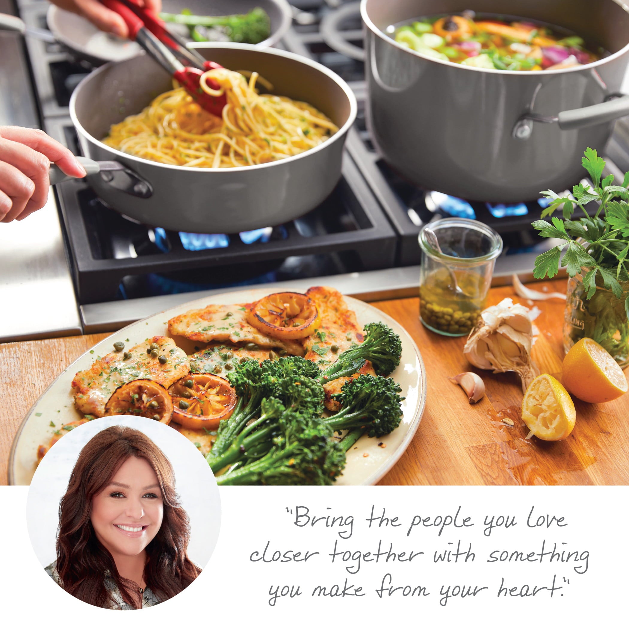 Rachael Ray Cucina Hard Porcelain Enamel Nonstick Cookware Pots and Pans Set, 12-Piece, Sea Salt Gray