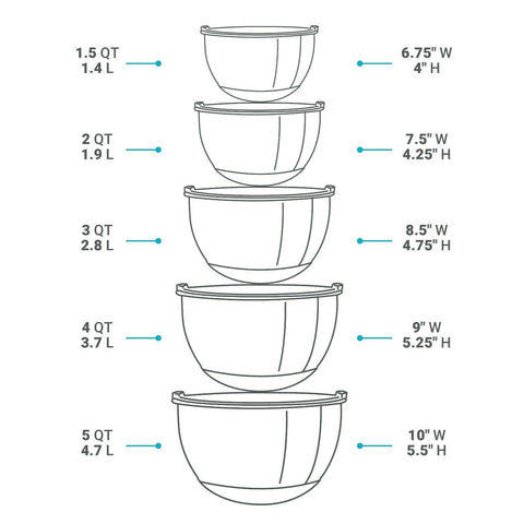 Belwares Stainless Steel Nesting Mixing Bowl Set with (13 Pieces)