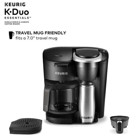 Keurig K-Duo Essentials Single Serve K-Cup Pod & Carafe Coffee Maker, Black